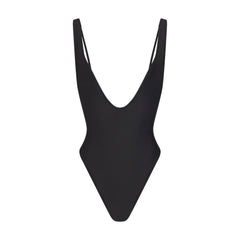 SIGNATURE SWIM PLUNGE ONE PIECE | ONYX