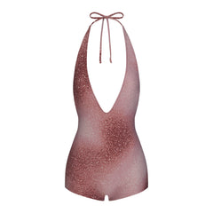 SIGNATURE SWIM PLUNGE SHORTIE ONE PIECE | HENNA FK OMBRE PRINT