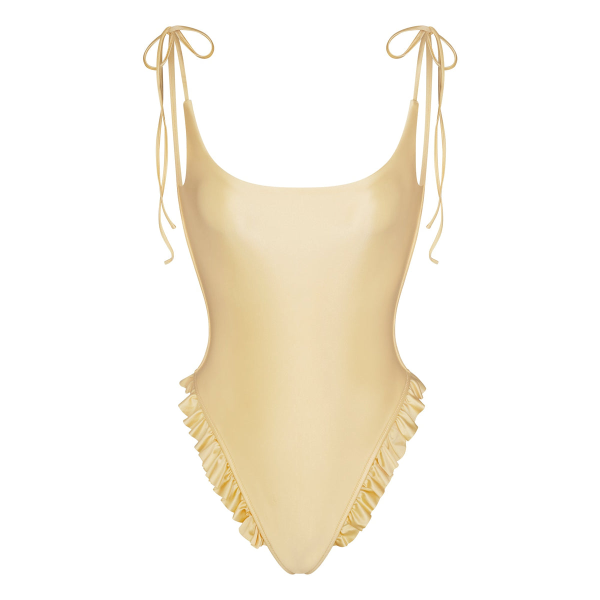 SATIN SWIM LOW BACK ONE PIECE | MARZIPAN