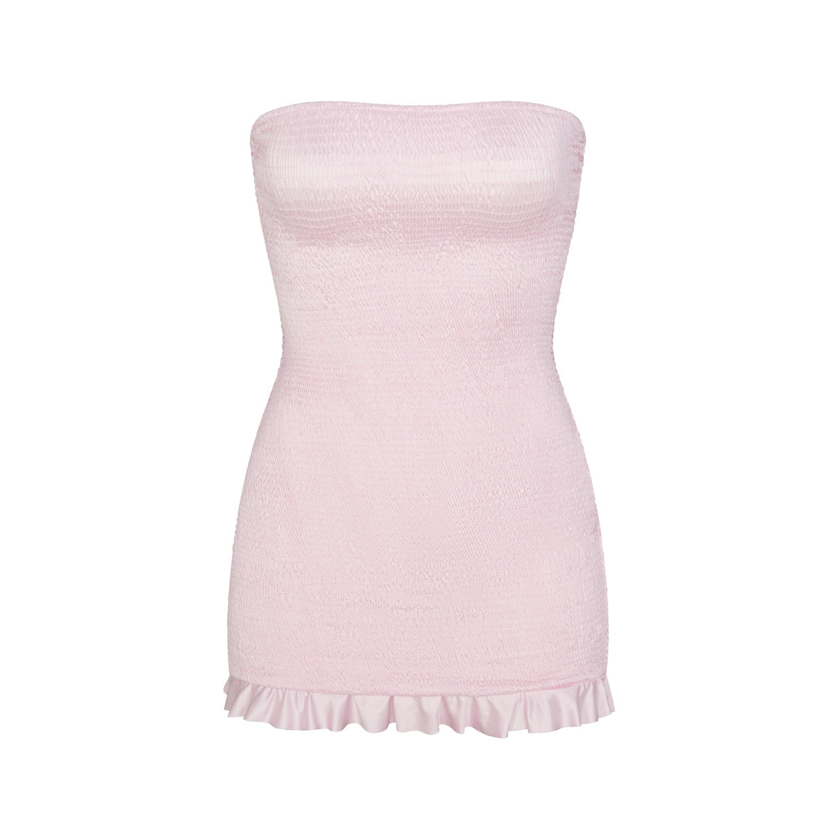 SATIN SWIM SMOCKED MINI DRESS | CHERRY BLOSSOM