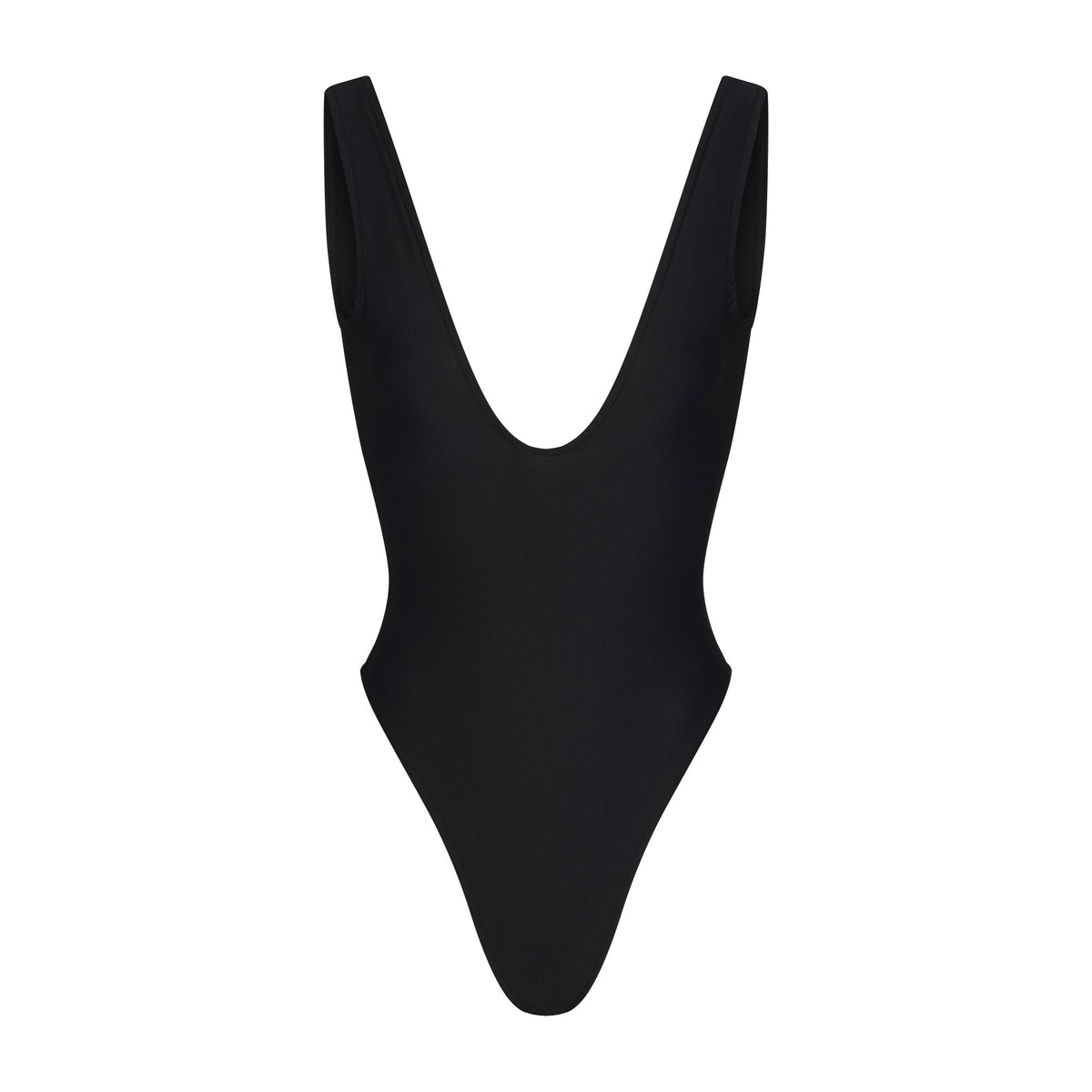 ICONIC SWIM PLUNGE ONE PIECE | OBSIDIAN