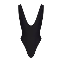 ICONIC SWIM PLUNGE ONE PIECE | OBSIDIAN