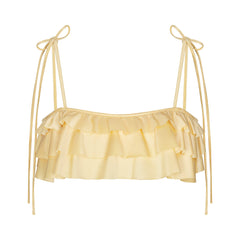 SATIN SWIM RUFFLE BIKINI TOP | MARZIPAN
