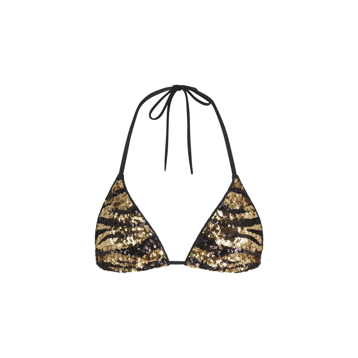 ICONIC SWIM SEQUIN TRIANGLE BIKINI TOP | BISCOTTI SEQUINED ZEBRA