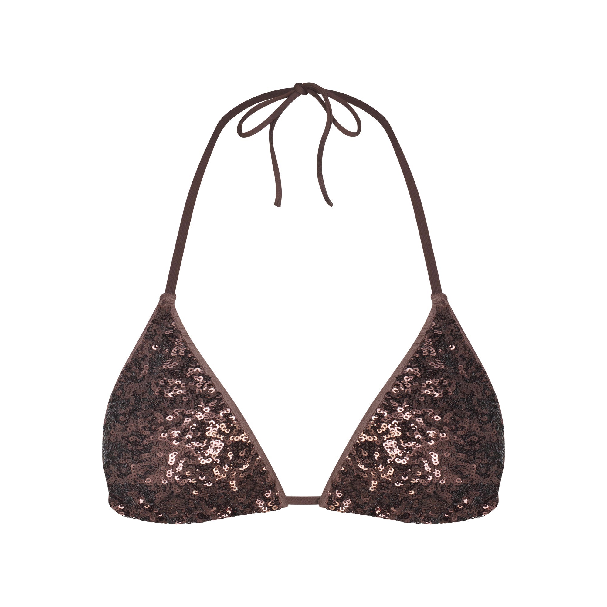 SATIN SWIM HALTER BIKINI TOP | PHOENIX