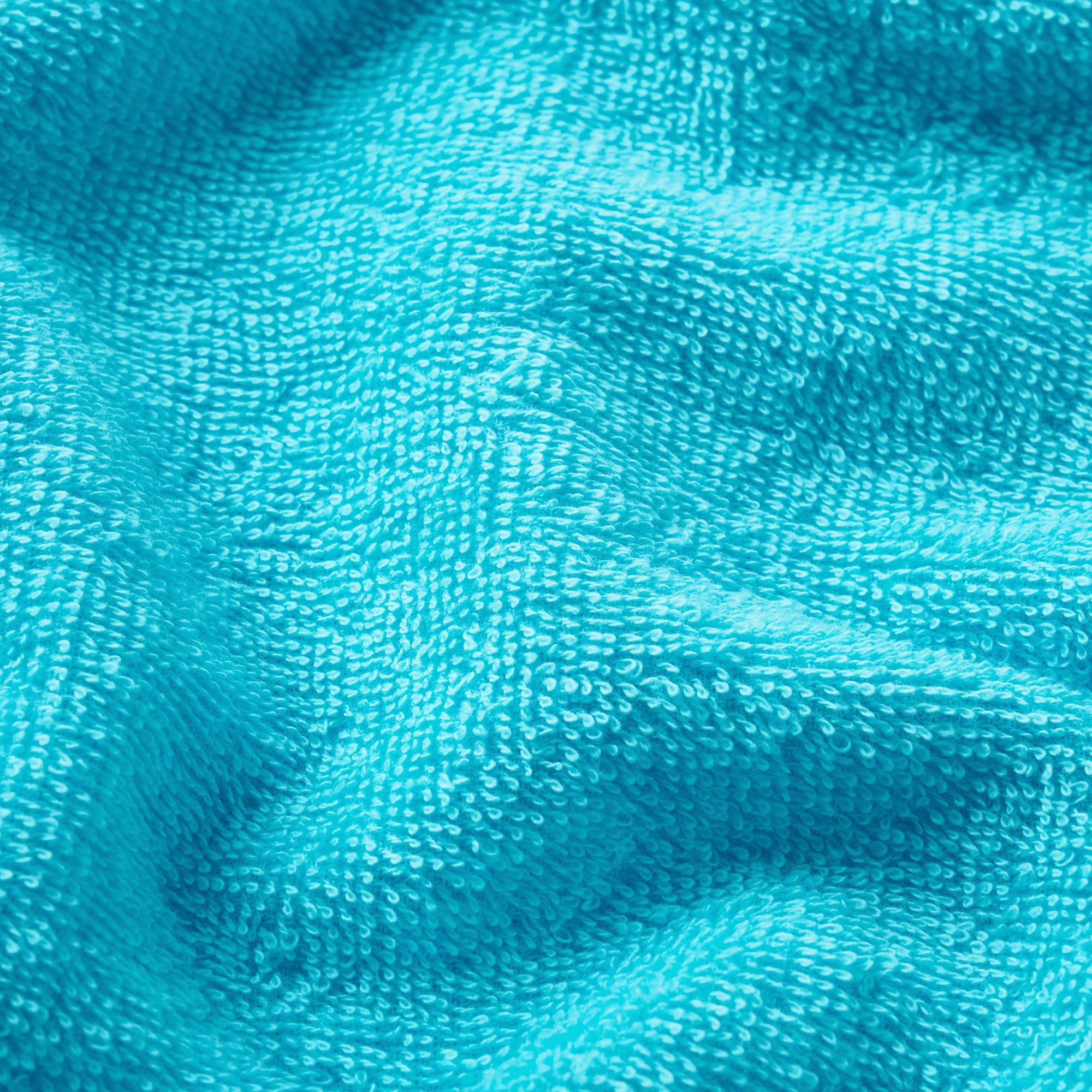 TERRY COVER-UPS DEEP PLUNGE HALTER WRAP DRESS | CYAN