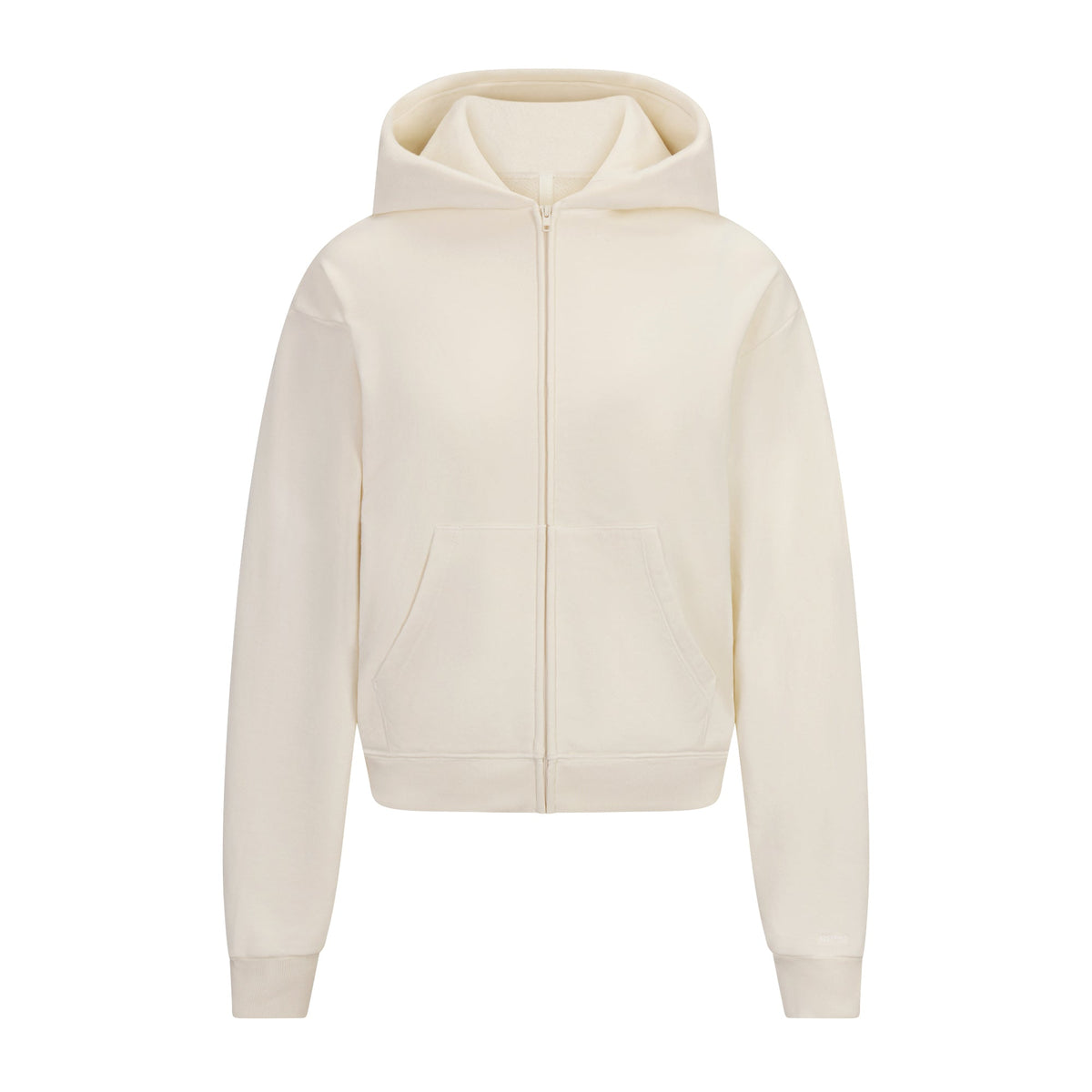 FRENCH TERRY ZIP UP HOODIE | ECRU