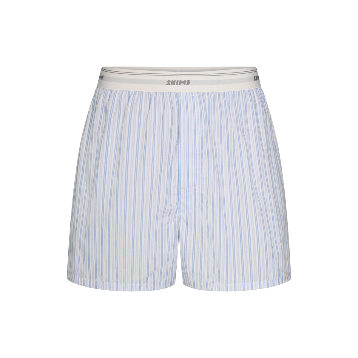COTTON POPLIN MENS LOGO BAND BOXER | PLATINUM DOUBLE STRIPE