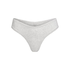 COTTON JERSEY DIPPED THONG | LIGHT HEATHER GREY