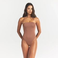 SMOOTH LAYERS STRAPLESS BODYSUIT | NUTMEG