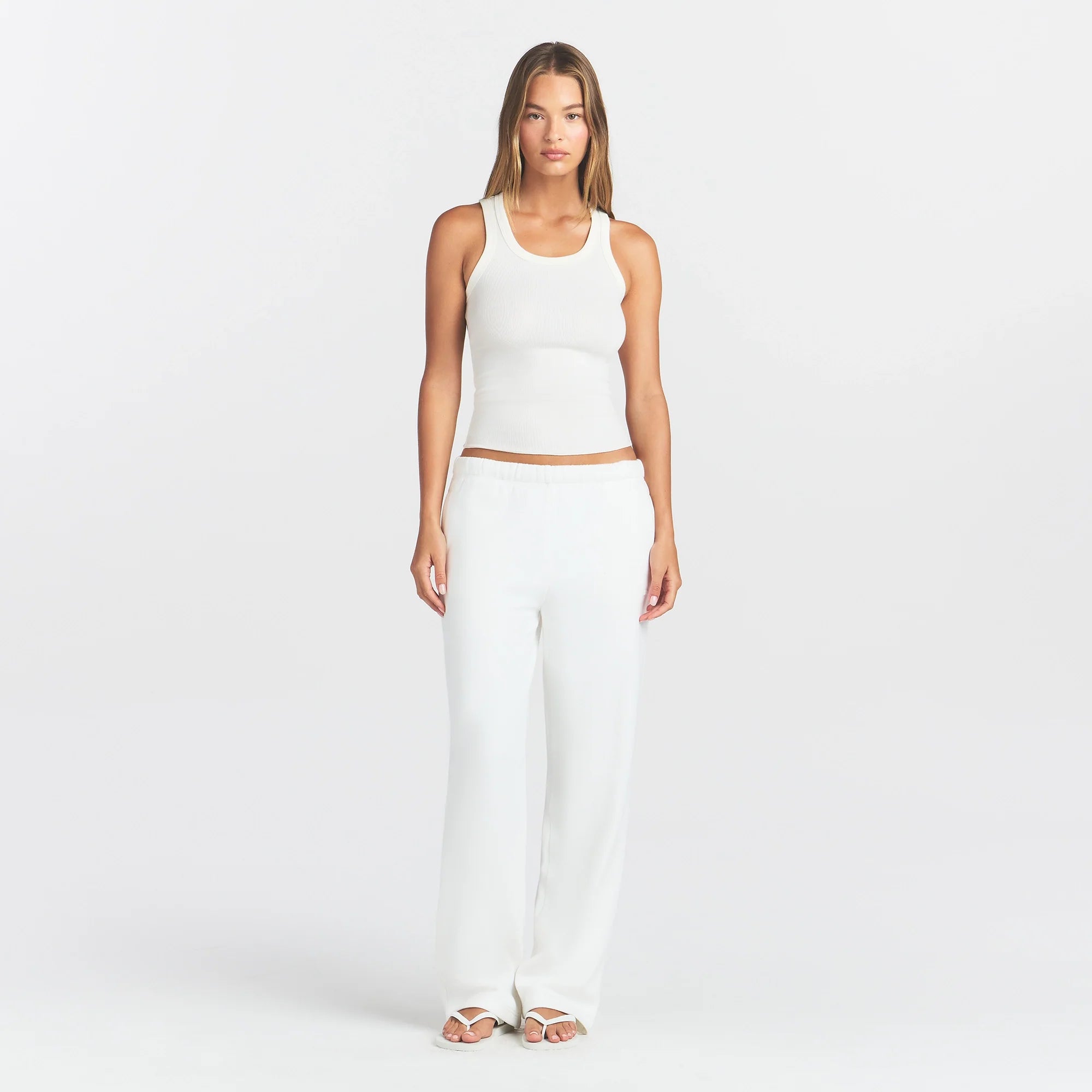 COTTON RIB SCOOP NECK TANK | MARBLE