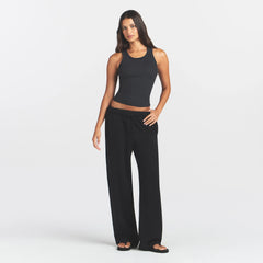 COTTON RIB SCOOP NECK TANK | SOOT