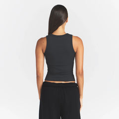 COTTON RIB SCOOP NECK TANK | SOOT