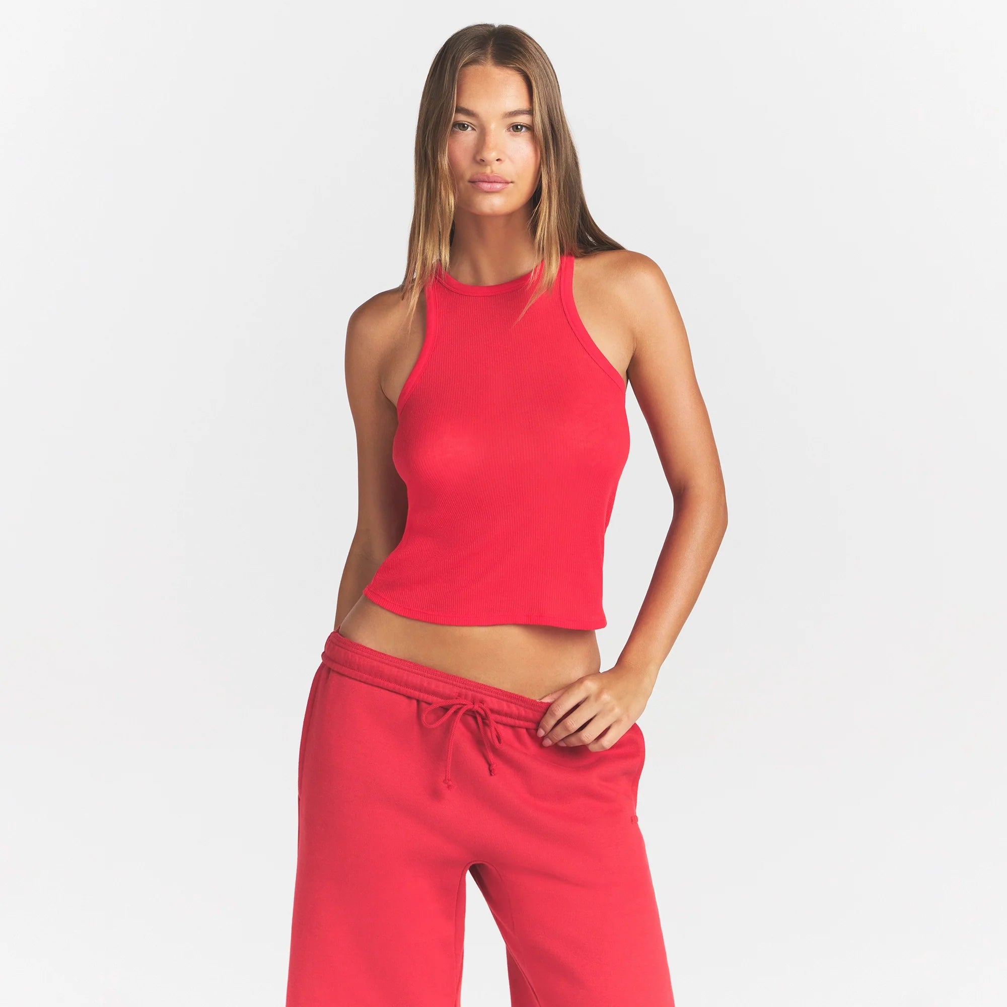 SHEER RIB TANK | CARMINE