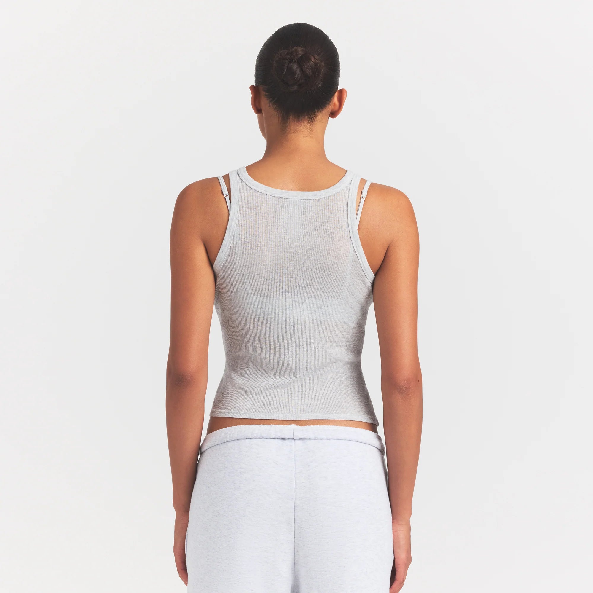 SHEER RIB TANK | LIGHT HEATHER GREY