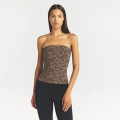 COTTON JERSEY TUBE TOP | SIENNA NATURAL LEOPARD