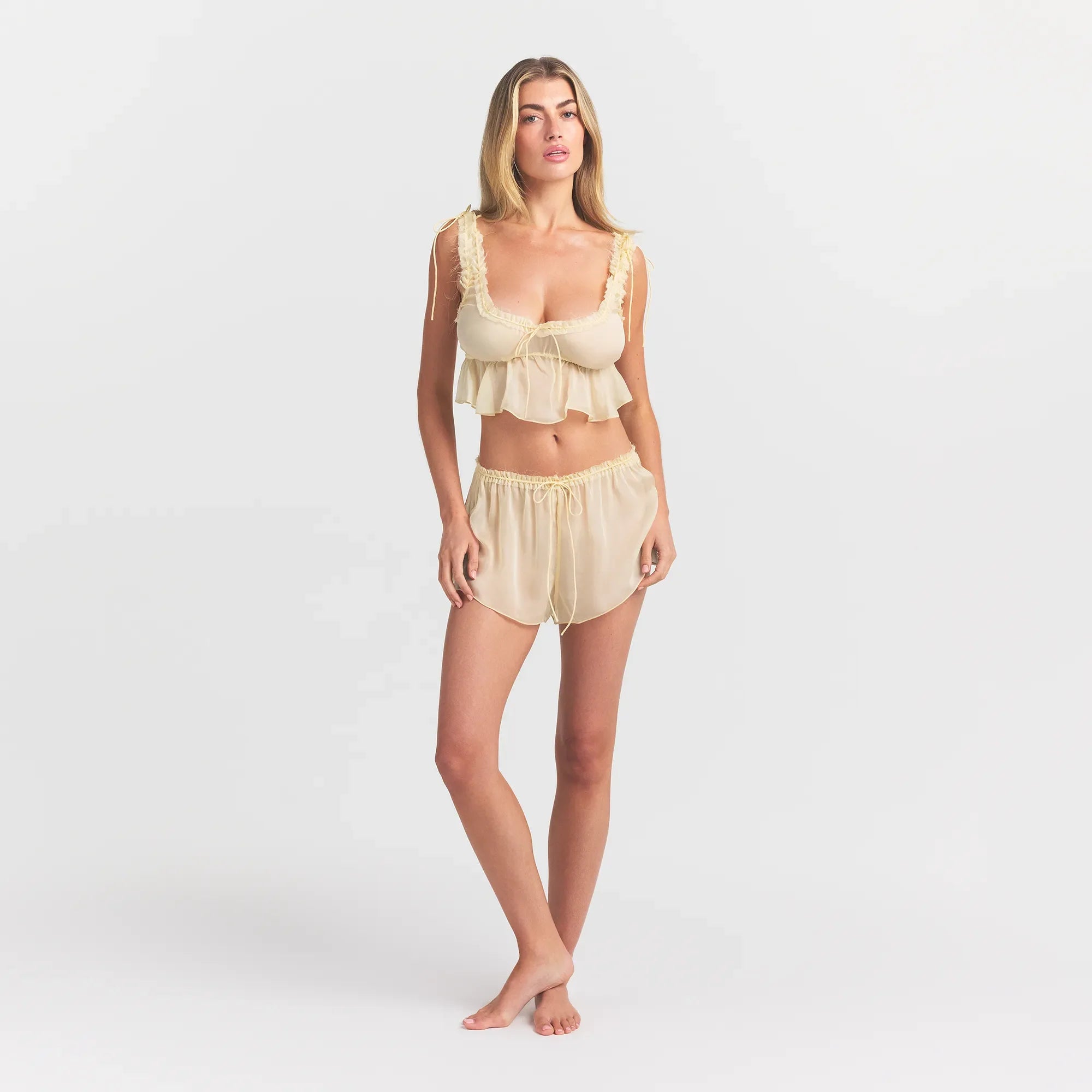 SKIMS ROMANCE BABYDOLL AND SHORT SET | BUTTER
