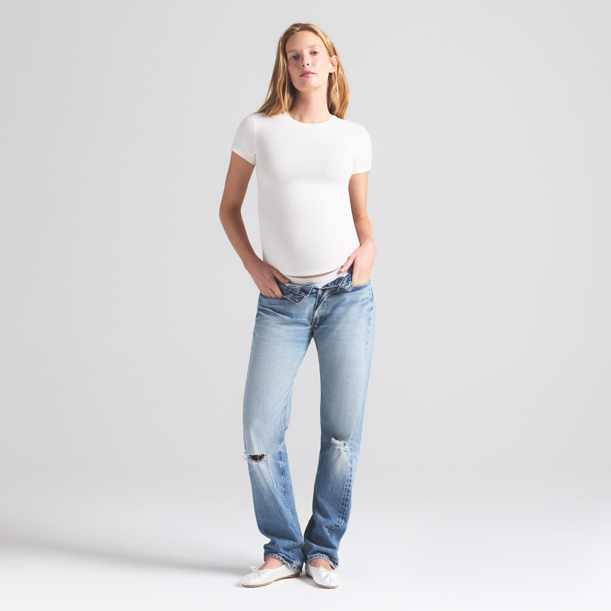 COTTON JERSEY MATERNITY T-SHIRT | MARBLE