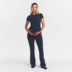 COTTON JERSEY MATERNITY T-SHIRT | NAVY