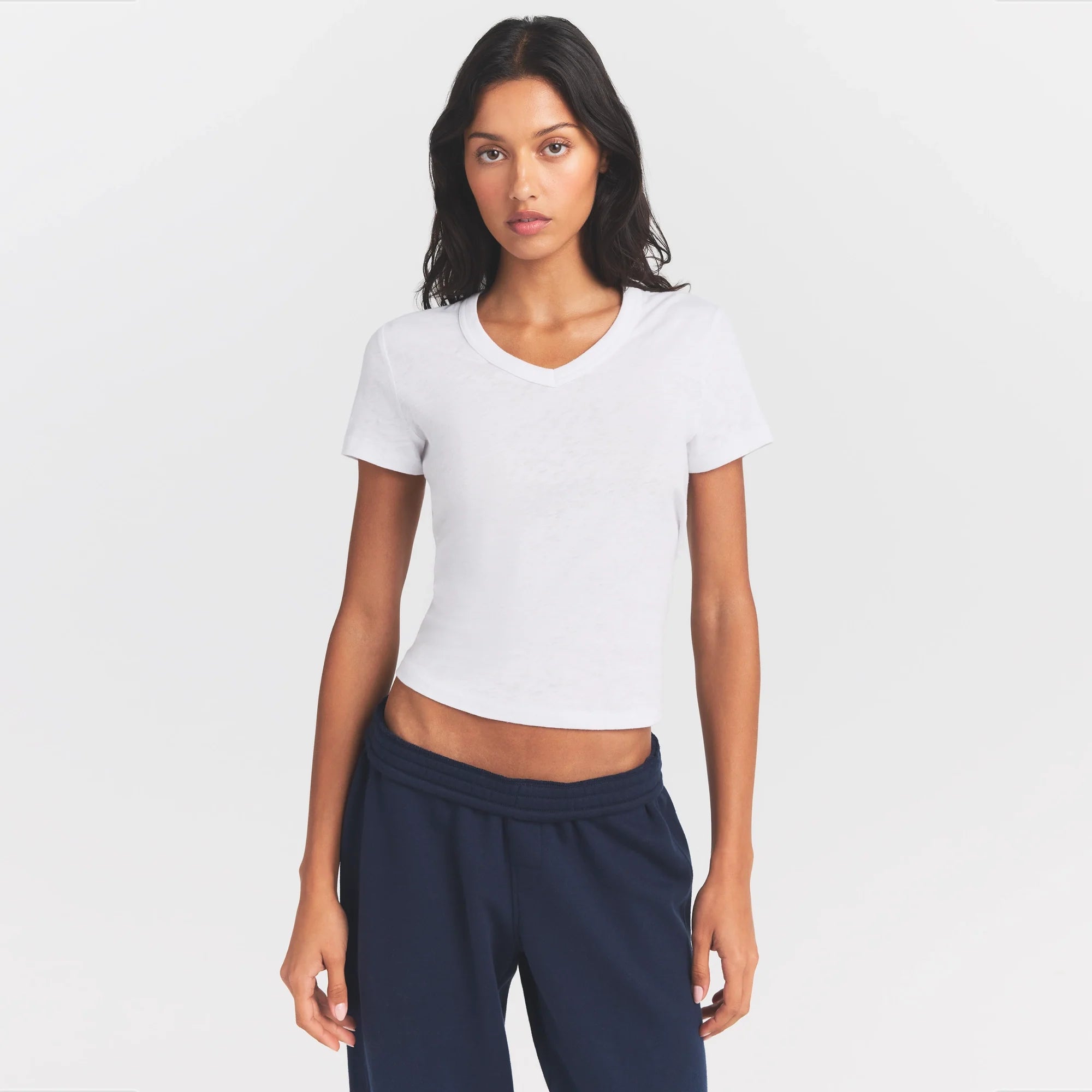 WORN IN JERSEY BABY V NECK TEE | SNOW