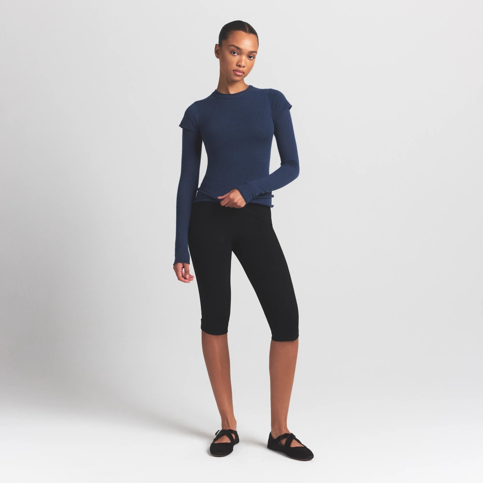 FEATHERWEIGHT CASHMERE TEE | INDIGO