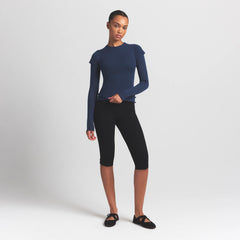 FEATHERWEIGHT CASHMERE TEE | INDIGO