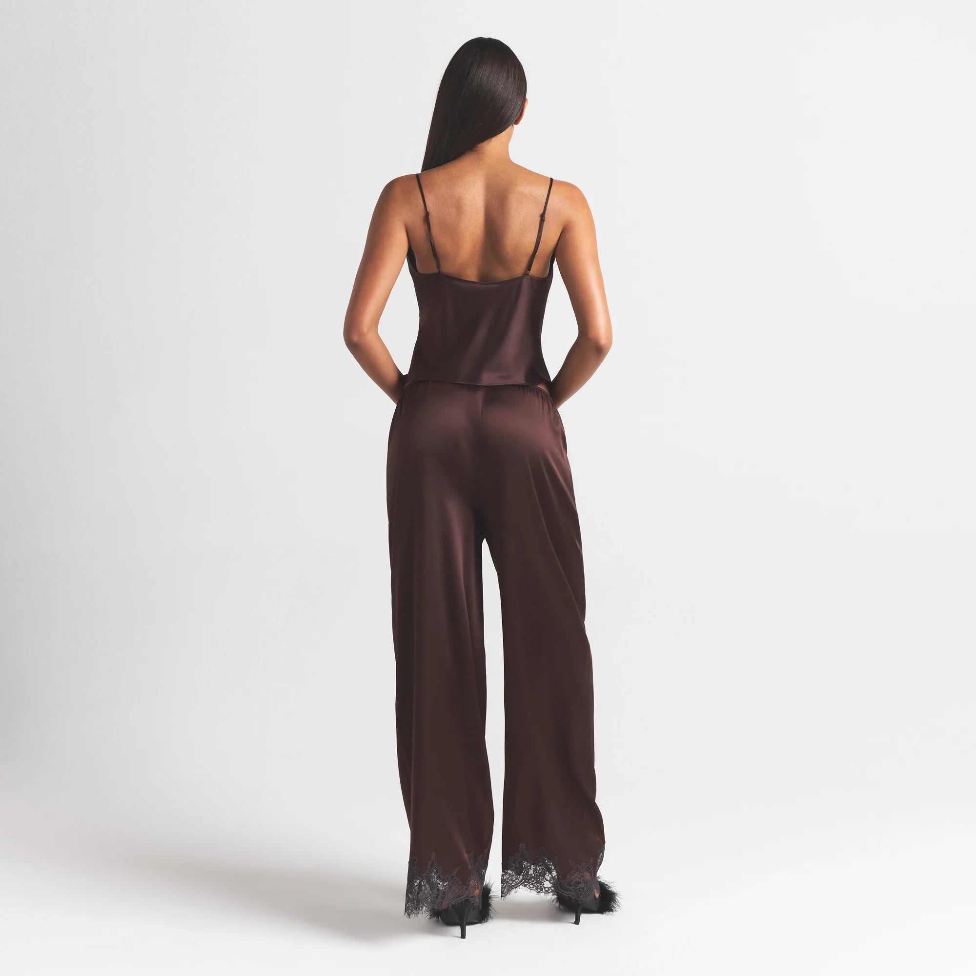 SILK LACE CAMI | ESPRESSO CONTRAST