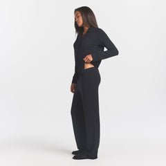 SKIMS SLEEP LONG SLEEVE BUTTON UP SET | ONYX