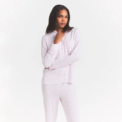 SKIMS SLEEP LONG SLEEVE BUTTON UP SET | SNOW DELICATE FLORAL PRINT
