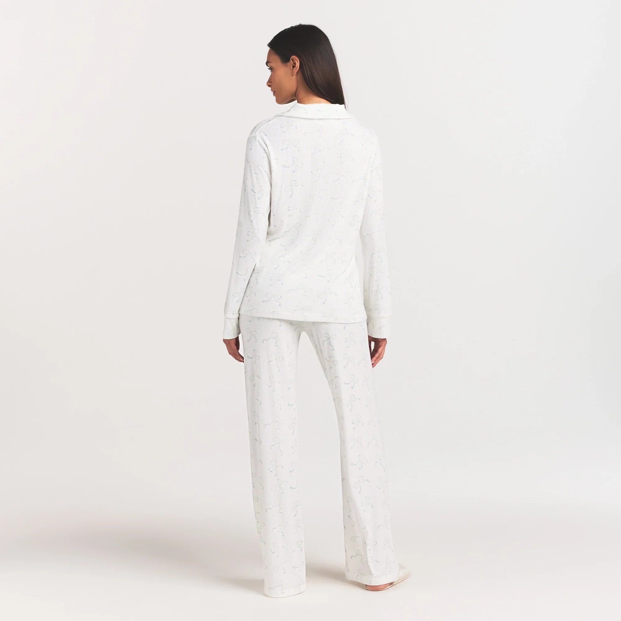 SOFT LOUNGE SLEEP SET | IVORY PEARL BOWS PRINT