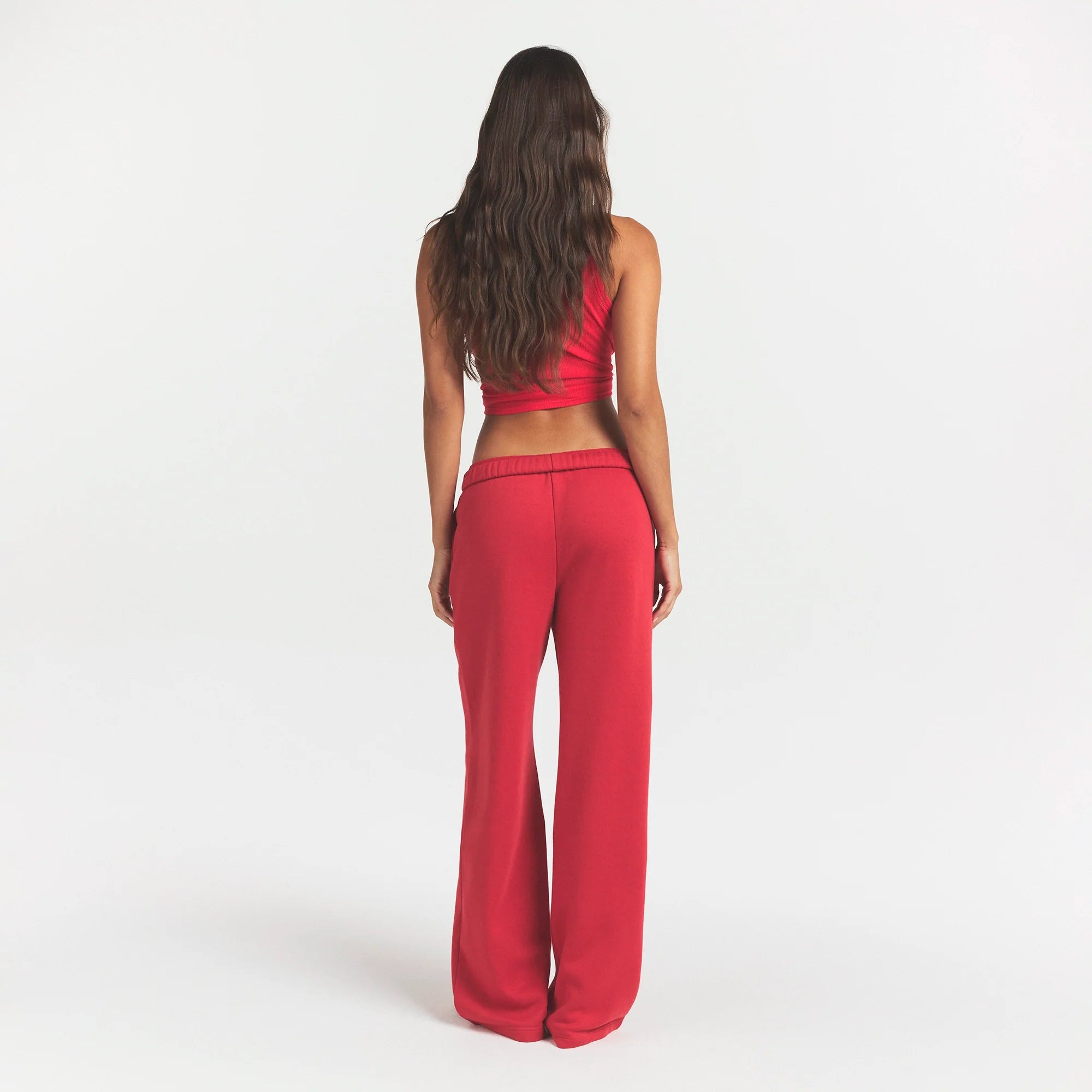 COTTON FLEECE CLASSIC STRAIGHT LEG PANT | WASHED RED