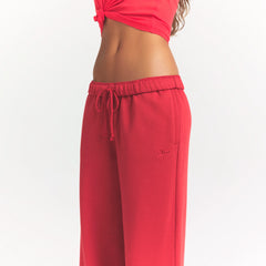 COTTON FLEECE CLASSIC STRAIGHT LEG PANT | WASHED RED