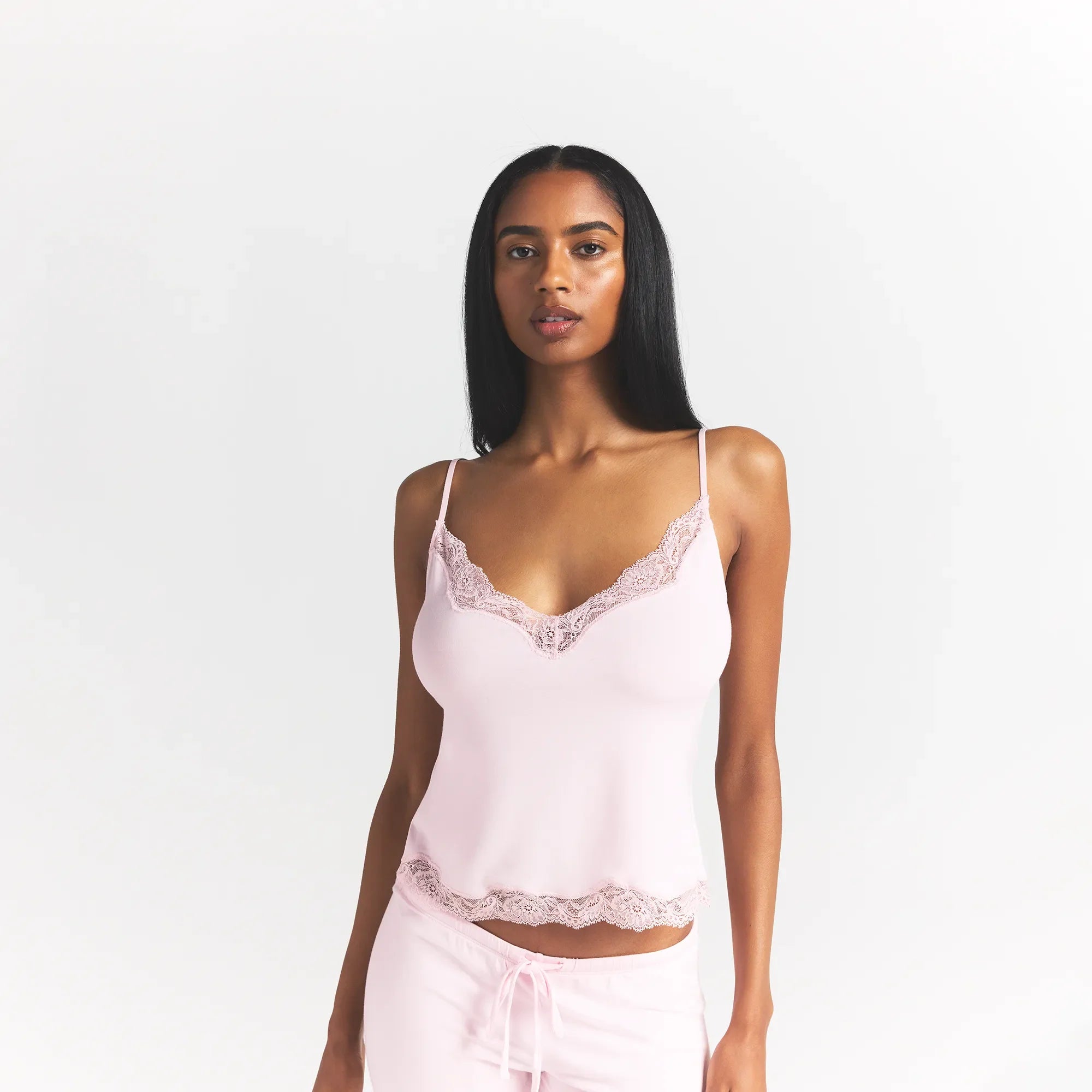 SKIMS SLEEP LACE CAMI AND PANT SET | BLOOM