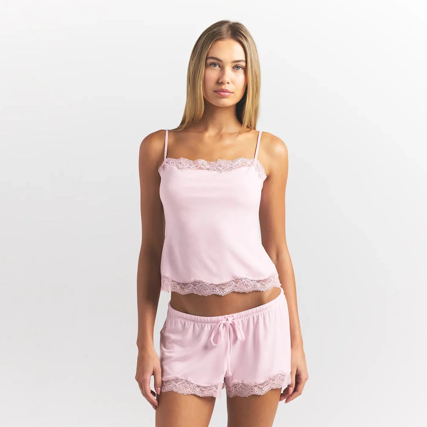 SKIMS SLEEP LACE CAMI AND SHORT SET | BLOOM