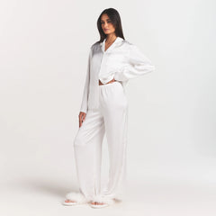 WOVEN SHINE LONG SLEEP SET | IVORY