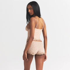 FITS EVERYBODY LACE TRIANGLE CAMI AND BOY SHORT SET | MICA SKETCHED HEARTS