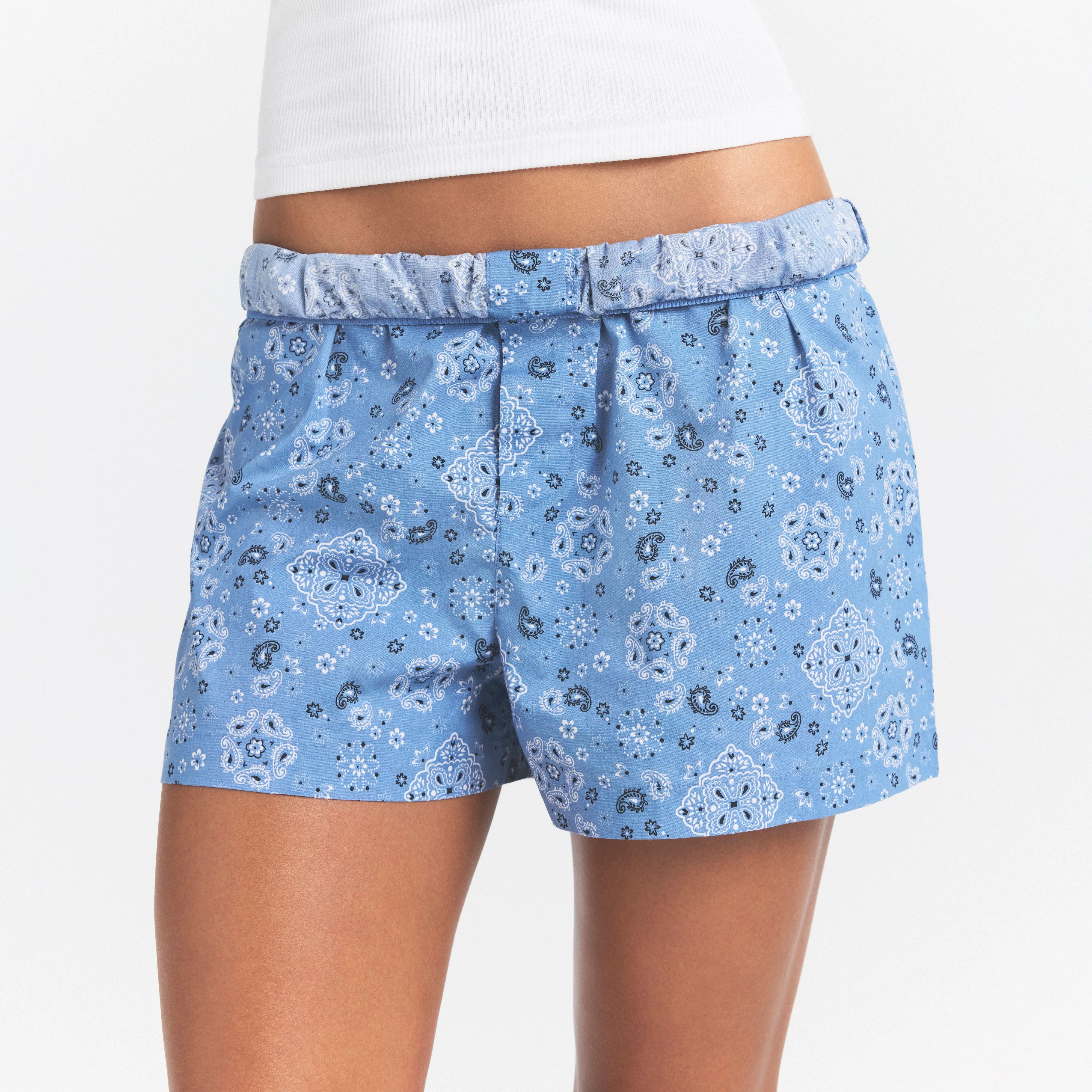COTTON POPLIN BOXER SLEEP SET | ARCTIC SNOW BANDANA
