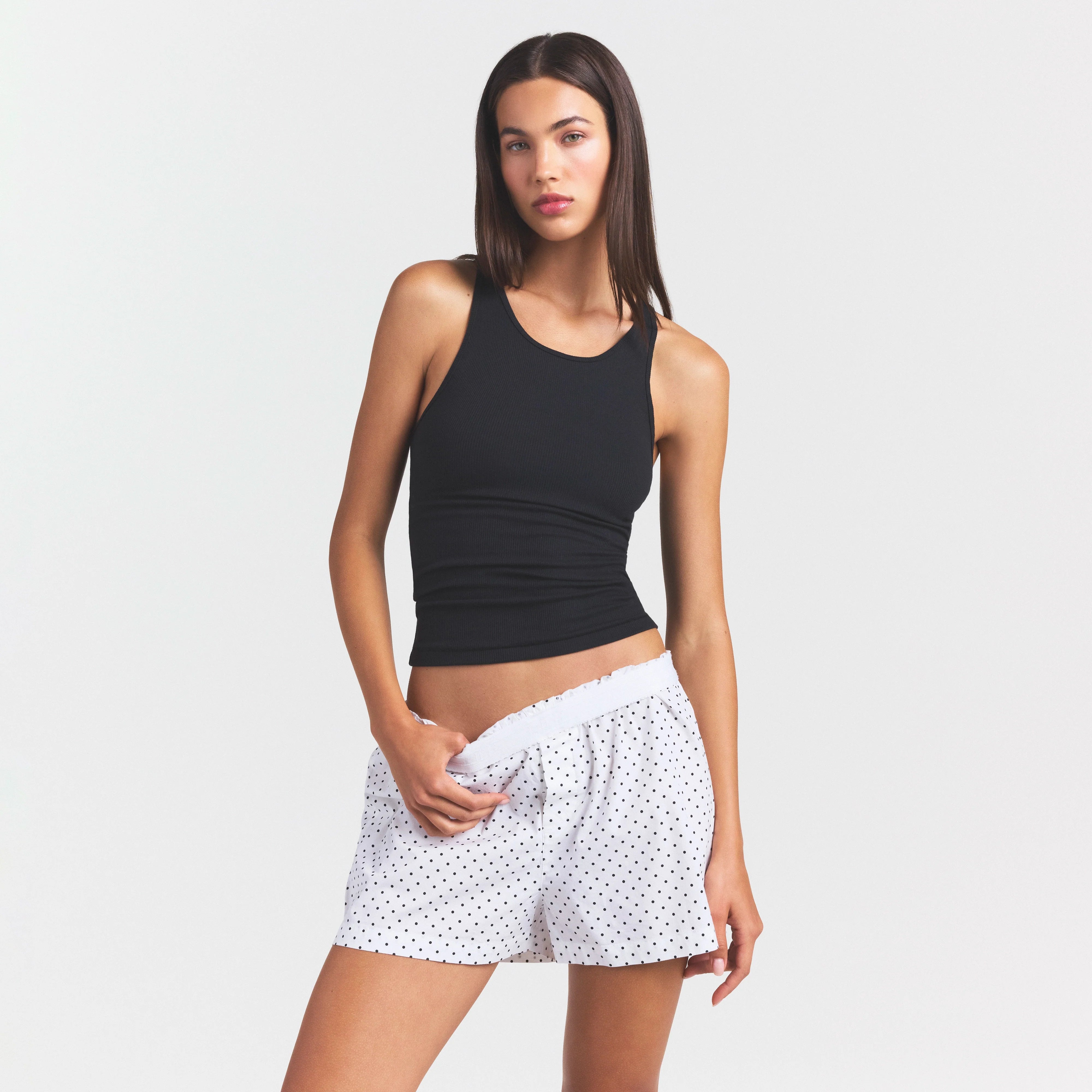 COTTON POPLIN BOXER SLEEP SET | ONYX DOT