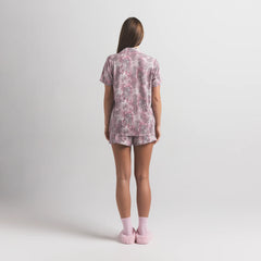 SKIMS SLEEP SHORT SLEEVE BUTTON UP SET | BLOOM MINI MULTI ANIMAL