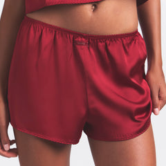 WOVEN SHINE CAMI AND SHORT SLEEP SET | BRICK
