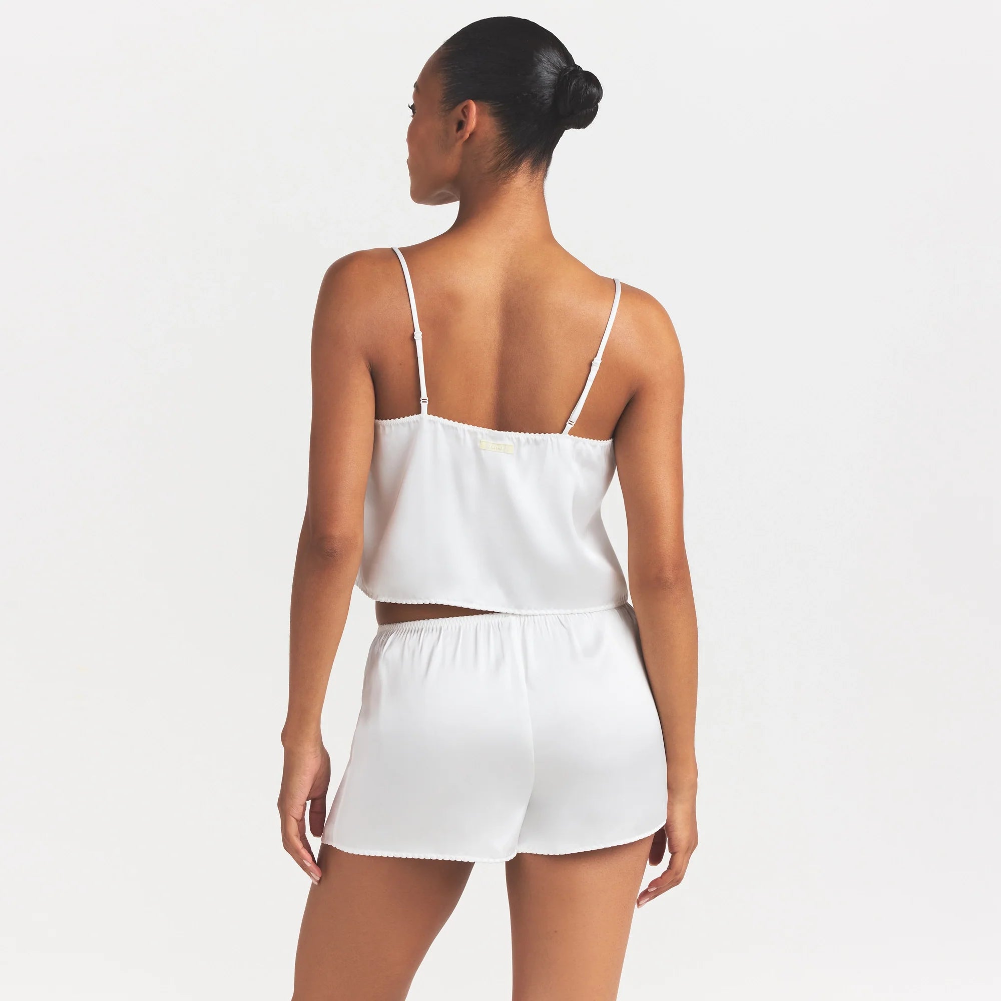 WOVEN SHINE CAMI AND SHORT SLEEP SET | IVORY