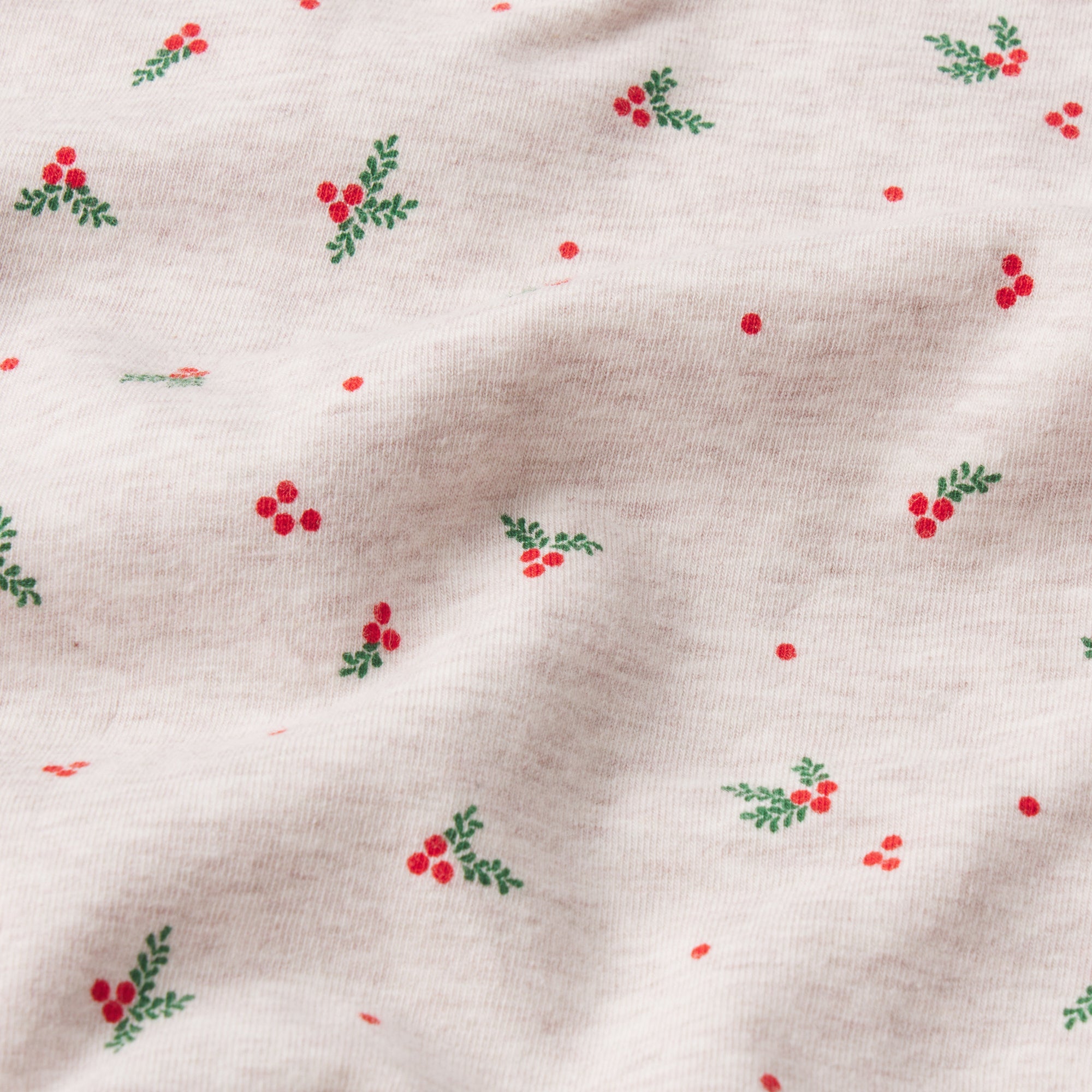 COTTON JERSEY FOLDOVER PANT | OATMEAL HEATHER HOLLY PRINT