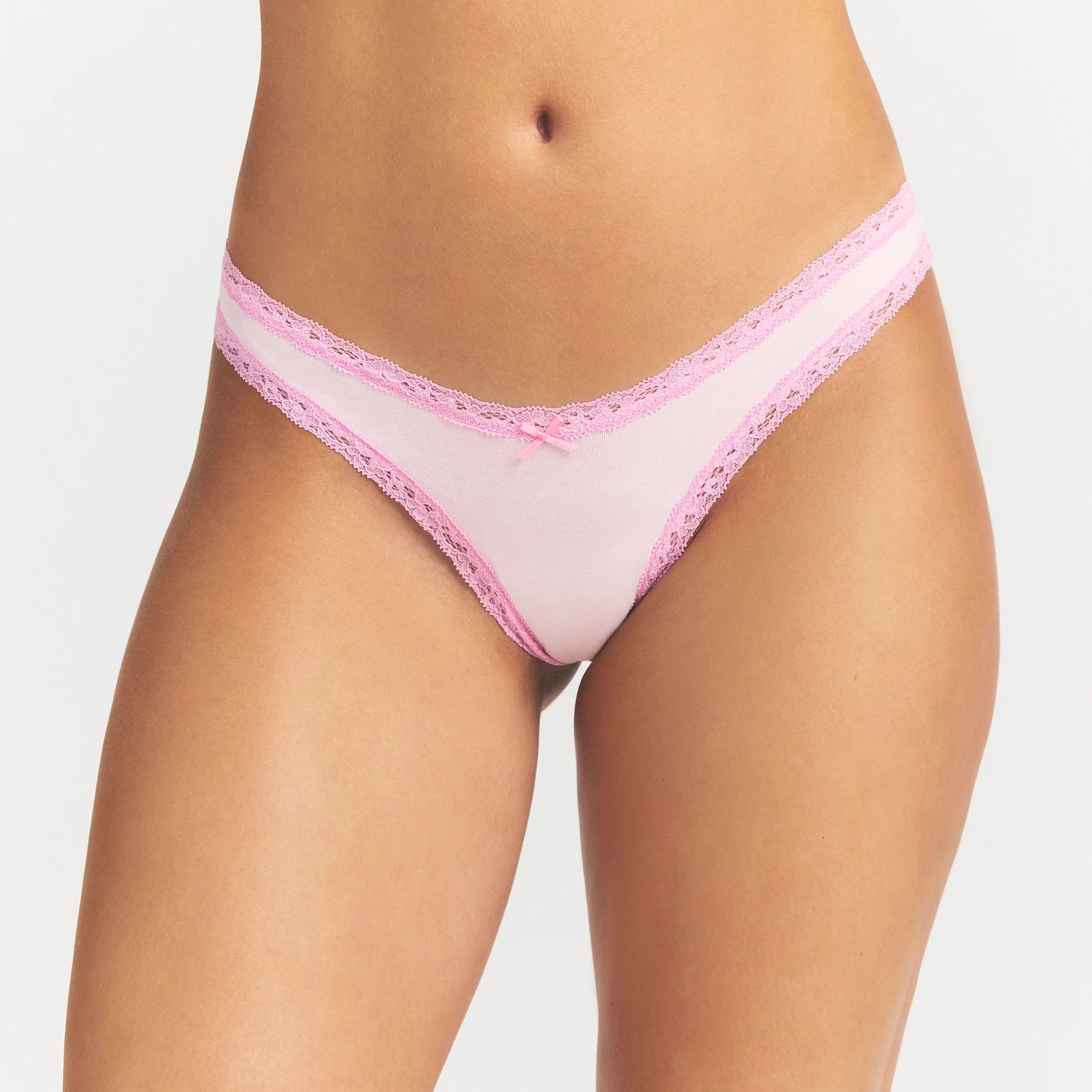 LIGHTWEIGHT COTTON LACE THONG | CHERRY BLOSSOM