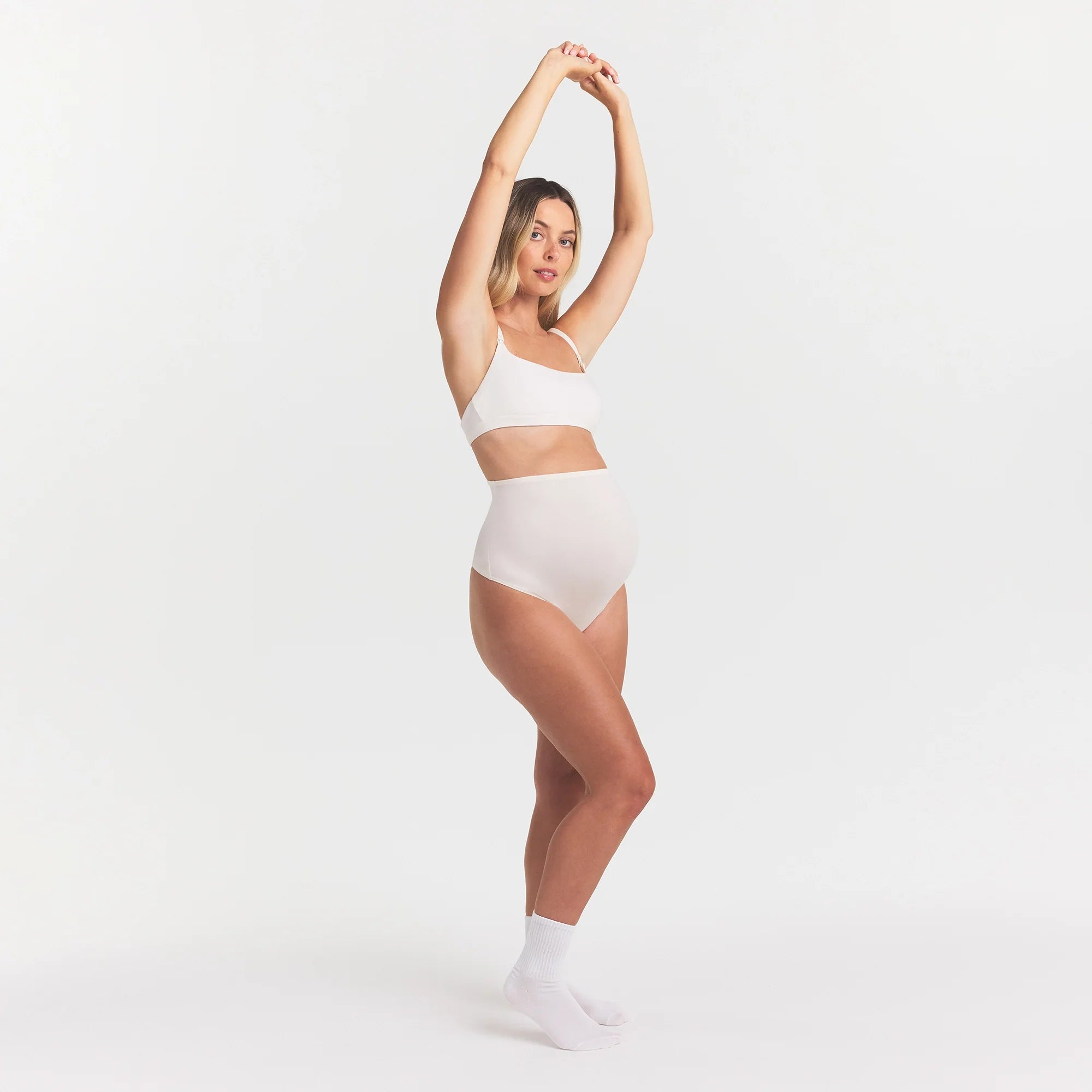 COTTON JERSEY MATERNITY HIGH-WAISTED THONG | MARBLE