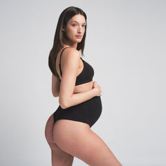 COTTON JERSEY MATERNITY HIGH-WAISTED THONG | SOOT