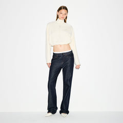 OUTDOOR FLEECE HALF ZIP PULLOVER | ECRU