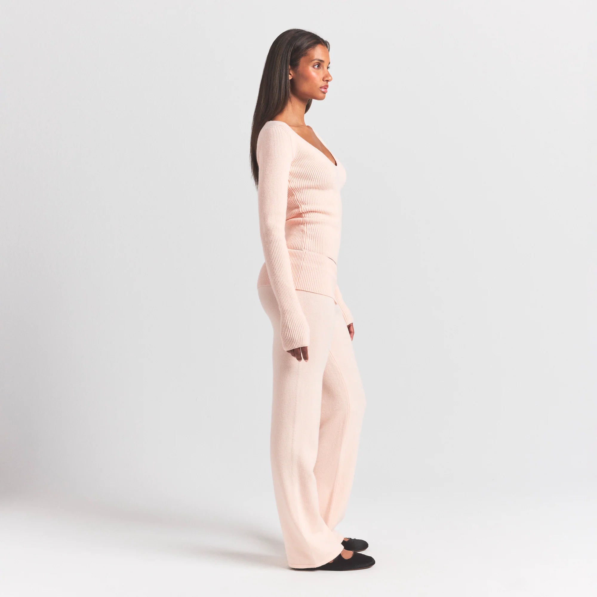 SWEATER KNITS RIBBED LONG SLEEVE TOP | PRIMROSE