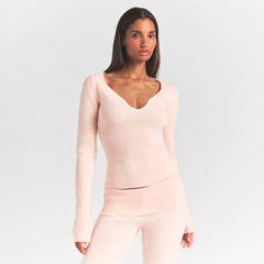 SWEATER KNITS RIBBED LONG SLEEVE TOP | PRIMROSE