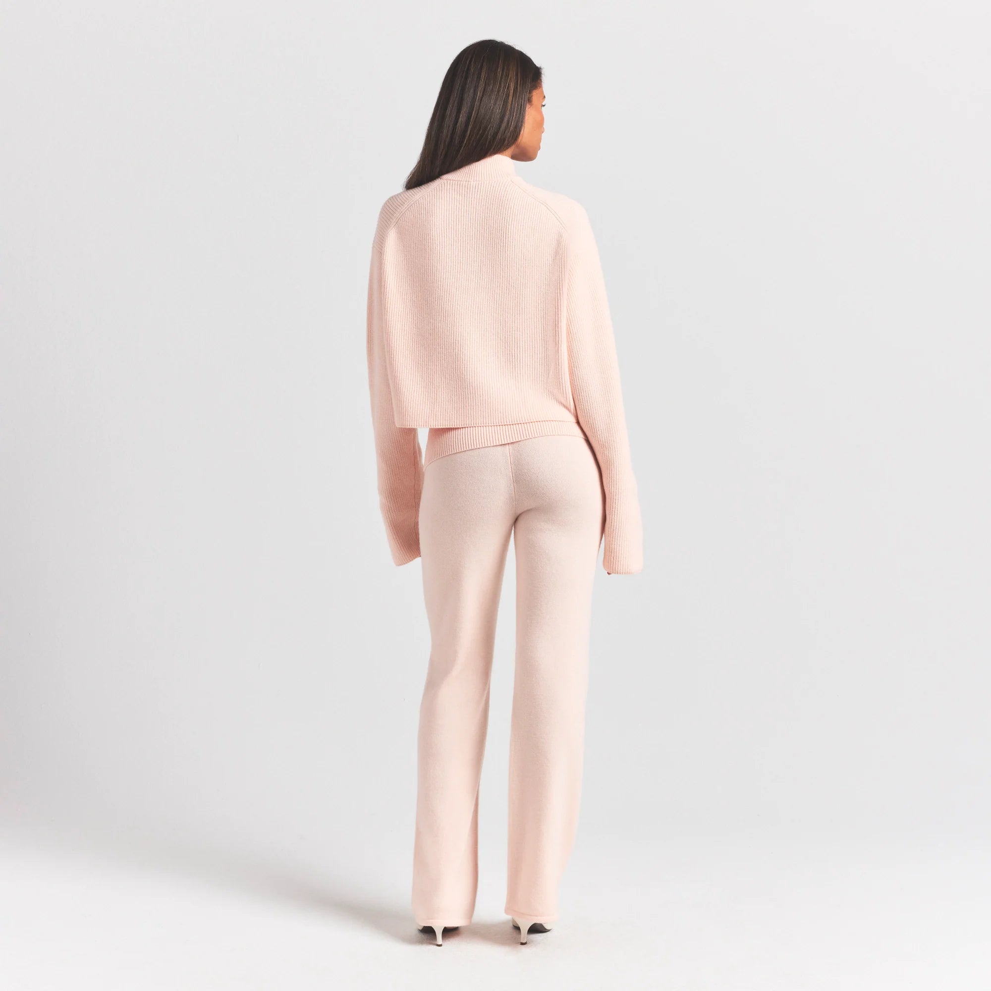 SWEATER KNITS RIBBED MOCK NECK ZIP UP | PRIMROSE