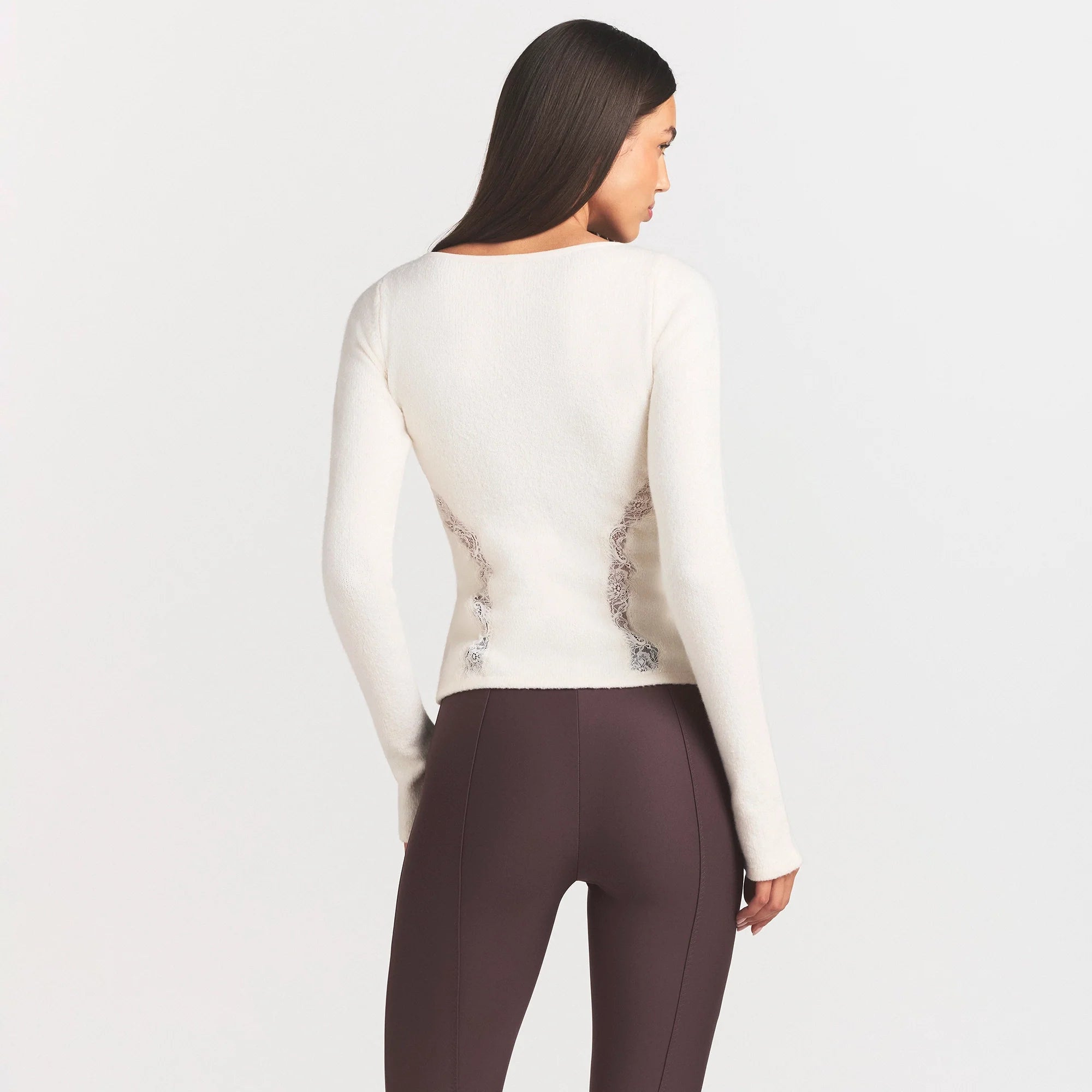 LACE KNIT LONG SLEEVE CARDIGAN | SUGAR
